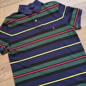 VtgY2K 90s Polo Ralph Lauren Shirt - Preppy Rugby Striped Colorful Multistripe M